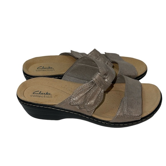 Clark's Collection Women's Shoes Size 11 Metallic Textile Upper Slip On - Picture 1 of 11